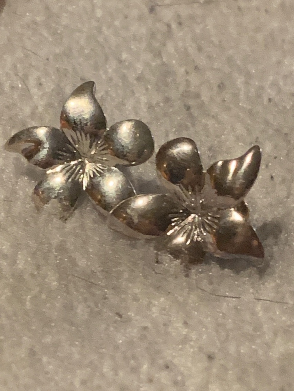 Floral Sterling Flower Stud Earrings - Silver Tone